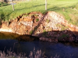 Recent flood damage at tramway bridge abutment. 2006